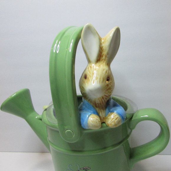 vintage Beatrix Potter Teleflora Peter Rabbit Watering Can vase holder spring - Picture 2 of 11